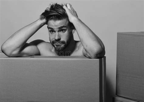 Delivery And Moving Concept Guy With Naked Torso Stock Image Image