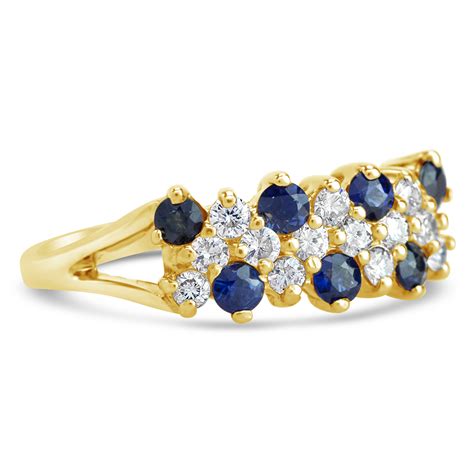 Yellow Gold Diamond Sapphire Ring Edwards And Davies Jewellers