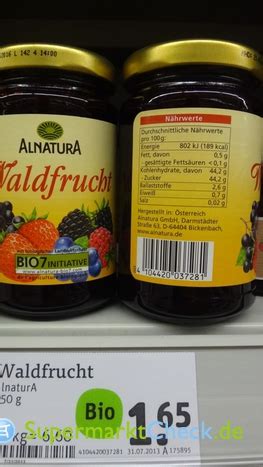 Alnatura Fruchtaufstrich Waldfrucht Preis Angebote Kalorien Nutri