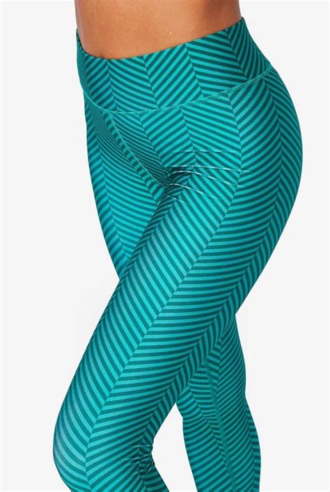 Terez Emerald Chevron Hi Shine Leggings Evolve Fit Wear