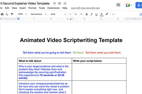 Free Explainer Video Script Writing Template