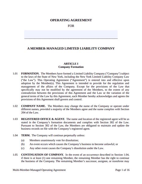 Separation Agreement Ny Template