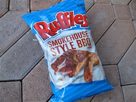 Review Frito Lay Ruffles Smokehouse Bbq Potato Chips Brand Eating