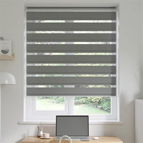 Milan Silk Grey Day And Night Blinds 1500mm X 1500mm Exact Day Night