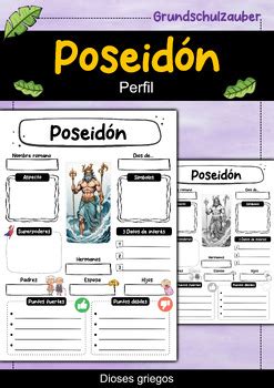 Poseidón perfil Dioses griegos Español by Grundschulzauber TPT