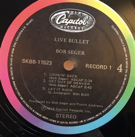 Bob Seger And The Silver Bullet Band Live Bullet 1976 Vinyl Pursuit Inc