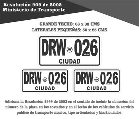 Kit Calcomanias Placas Servicio P Blico Techo Reglamentaria En Venta En