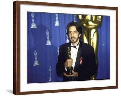 'Actor Al Pacino Holding His Oscar in Press Room at Academy Awards' Premium Photographic Print ...