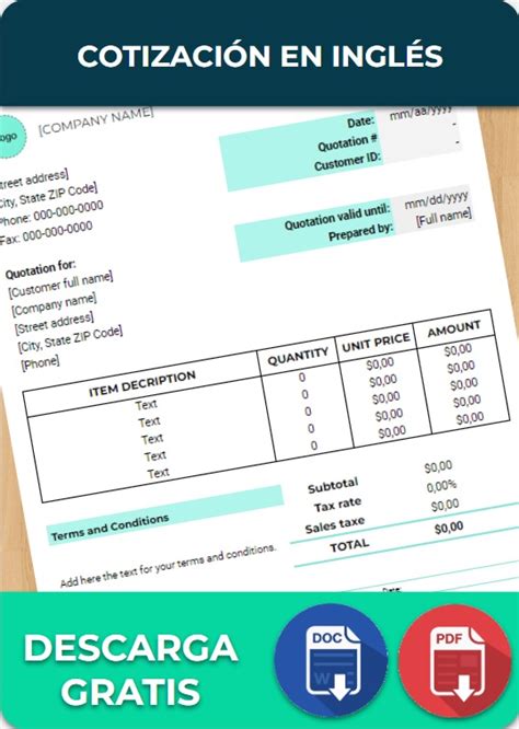 Cotizaci N En Ingl S Formatos Ejemplos C Mo Hacer