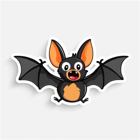 3 Vector Illustration Adorable Bat With Tiny Fangs Cartoon Sticker