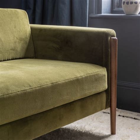 Lexington Loveseat In Deep Green Velvet Natural Atkin And Thyme