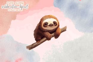 Cute Sloth Sublimation Clipart Graphic By Vera Craft Creative Fabrica