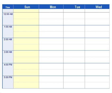 dentrodabiblia: excel weekly schedule