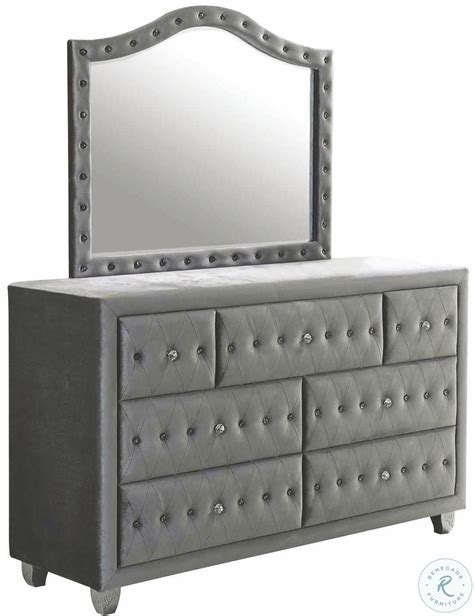 Deanna Grey Upholstered Dresser Homegallerystores