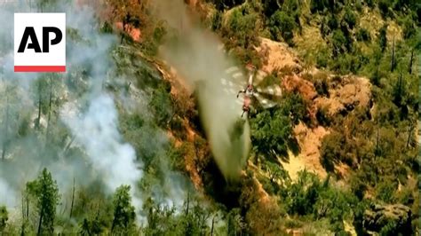 Aerial Footage Shows Crew Combatting California Wildfire Youtube