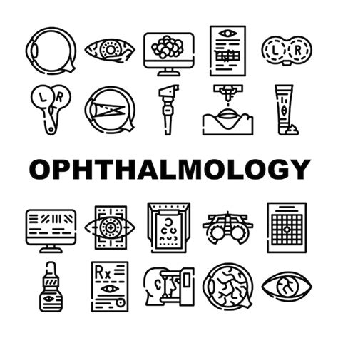 Premium Vector Ophthalmology Eye Disease Treat Icons Set Vector