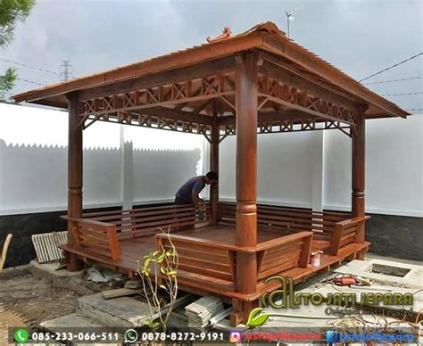 Gazebo Kayu Kelapa Minimalis 3 Meter Persegi 100 ASLI Jepara