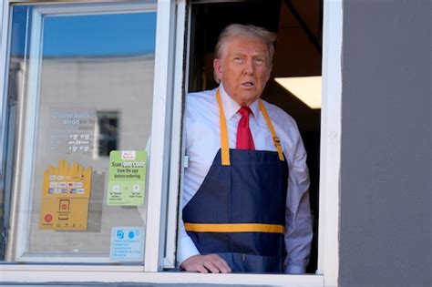 Mcdonalds Fan Donald Trump Works Drive Thru Serves Fries During