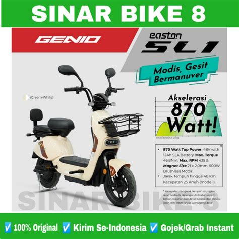 Jual Sepeda Listrik Genio Easton Sl By United Watt Electric E