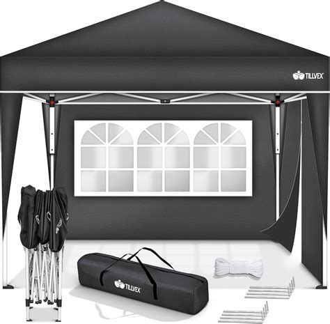 Tillvex Gazebo 3x3m Impermeabile Gazebo Pieghevole Pop Up Regolabile