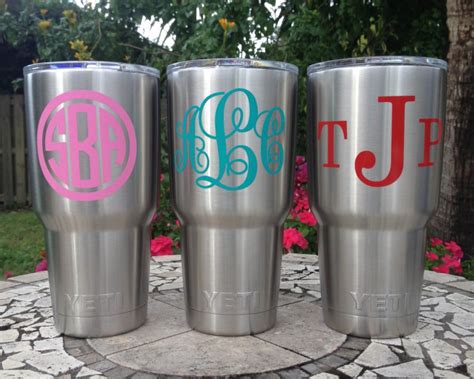 Monogram Decal for 30oz Tumbler Personalized Name Vinyl - Etsy