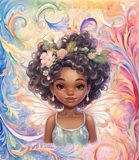 Premium AI Image Old Paper Black Girl Fairy Vintage Junk Journal