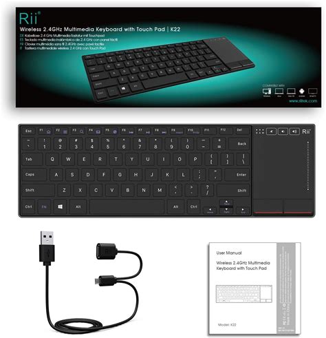 Rii K Clavier Sans Fil Pour Windows Ultra Fin Et Silencieux Avec Pav