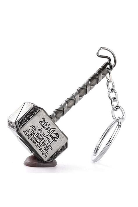 Marvel The Avengers Thor Hammer Keychain Metal Silver Color Etsy