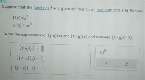 Solved Suppose That The Functions F And G Are Defined For All Real