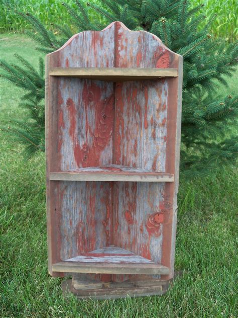 EricaNaddy Red Barnwood Corner Shelf 31 By BarnwoodInspirations Barn