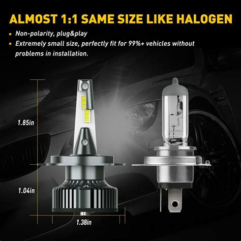 AUXITO H4 Led Headlight Bulbs White Bulb High Low Beam Canbus Free For ...