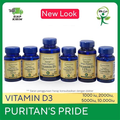 Jual PURITANS PRIDE VITAMIN D3 25MCG 1000 IU 200SGELS Shopee