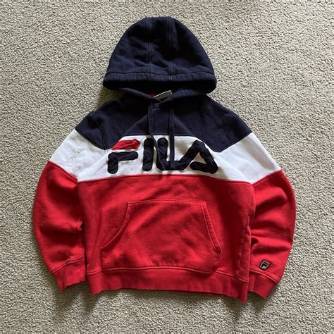 Vintage Fila Hoodie Tagged Medium 21x245 Boxy Depop