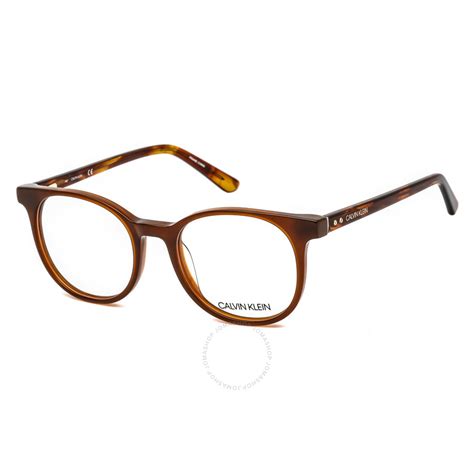 Calvin Klein Mens Brown Round Eyeglass Frames Ck19521 210 51 883901114300 Eyeglasses Jomashop