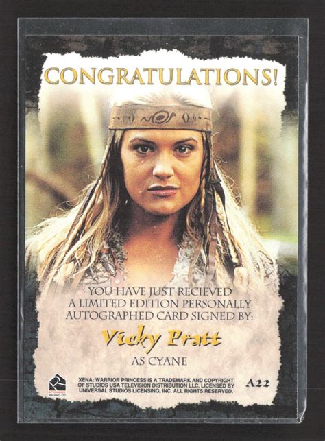 2001 Rittenhouse Xena Princess Season 6 Vicky Pratt Auto A22 Ebay