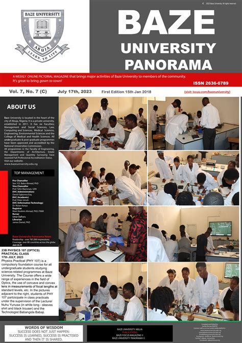 BAZE UNIVERSITY PANORAMA NEWS (17th July 2023) by Baze University - Issuu