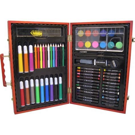 Akor Mallette Bois Pcs Dessin Peinture Achat Vente Kit De