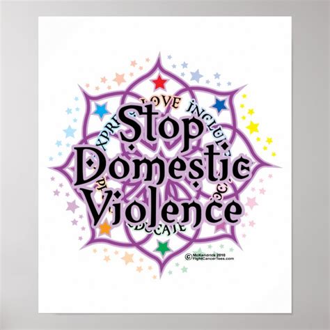 Stop Domestic Violence Lotus Poster Zazzle Ca