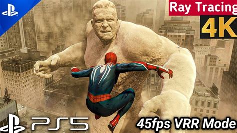 Spider Man Gameplay Boss Fight And Defeat In Ps With K Fps Vrr