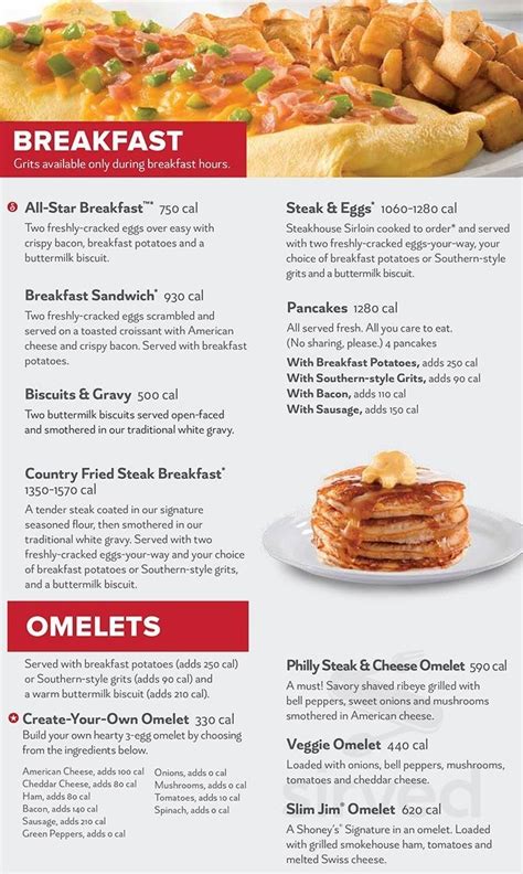 Shoneys Daily Buffet Menu - classicsdiy