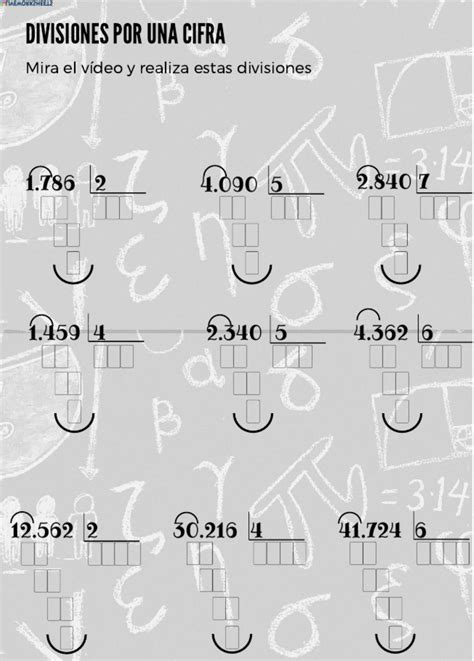 Dividir Ficha Interactiva Divisiones Por Una Cifra División Matematicas
