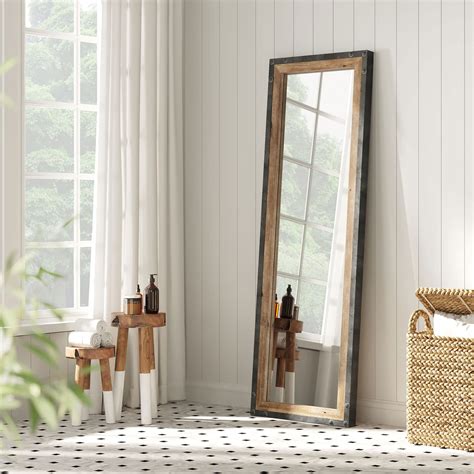 Barnyard Designs X Leaner Floor Mirror Full Length Large Rustic