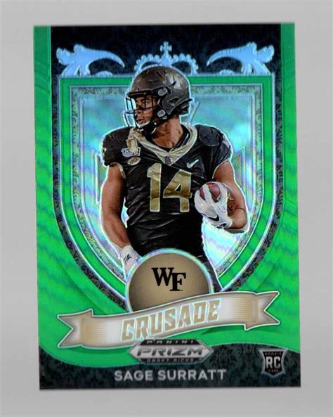 2021 Panini Prizm Draft Picks Collegiate 177 Sage Surratt Green Mint