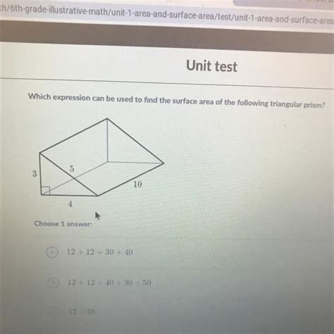 Which Expression Can Be Used To Find The Surface Area Of The Following