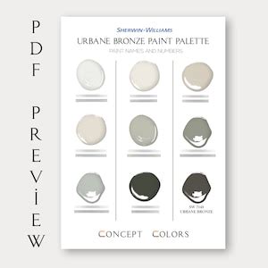 Sherwin Williams Urbane Bronze Complementary Paint Palette Etsy