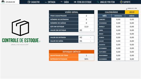 Planilha Excel De Controle De Estoque Zeplanilha