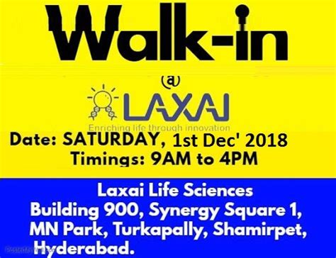 Nabl Guidelines Laxai Life Sciences Walk In Interview At December