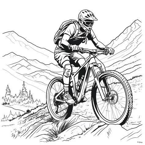 Mountainbike auf steilem Hügel happycoloring net