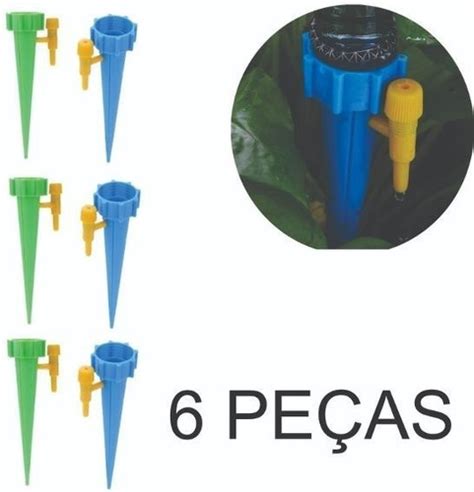 Kit C 6 Gotejador Irrigador Acoplável Em Garrafa Pet Jardim