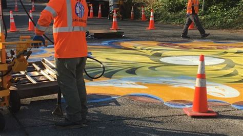 West Seattle Blog FOLLOWUP Pigeon Point Intersection Mural Restored